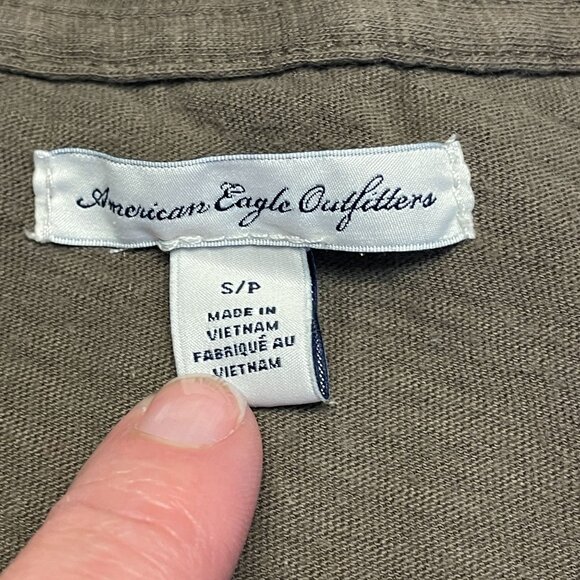 Y2K American Eagle Vintage Top Womens Small Brown Elena V Neck Mid Length Layer - Picture 9 of 10